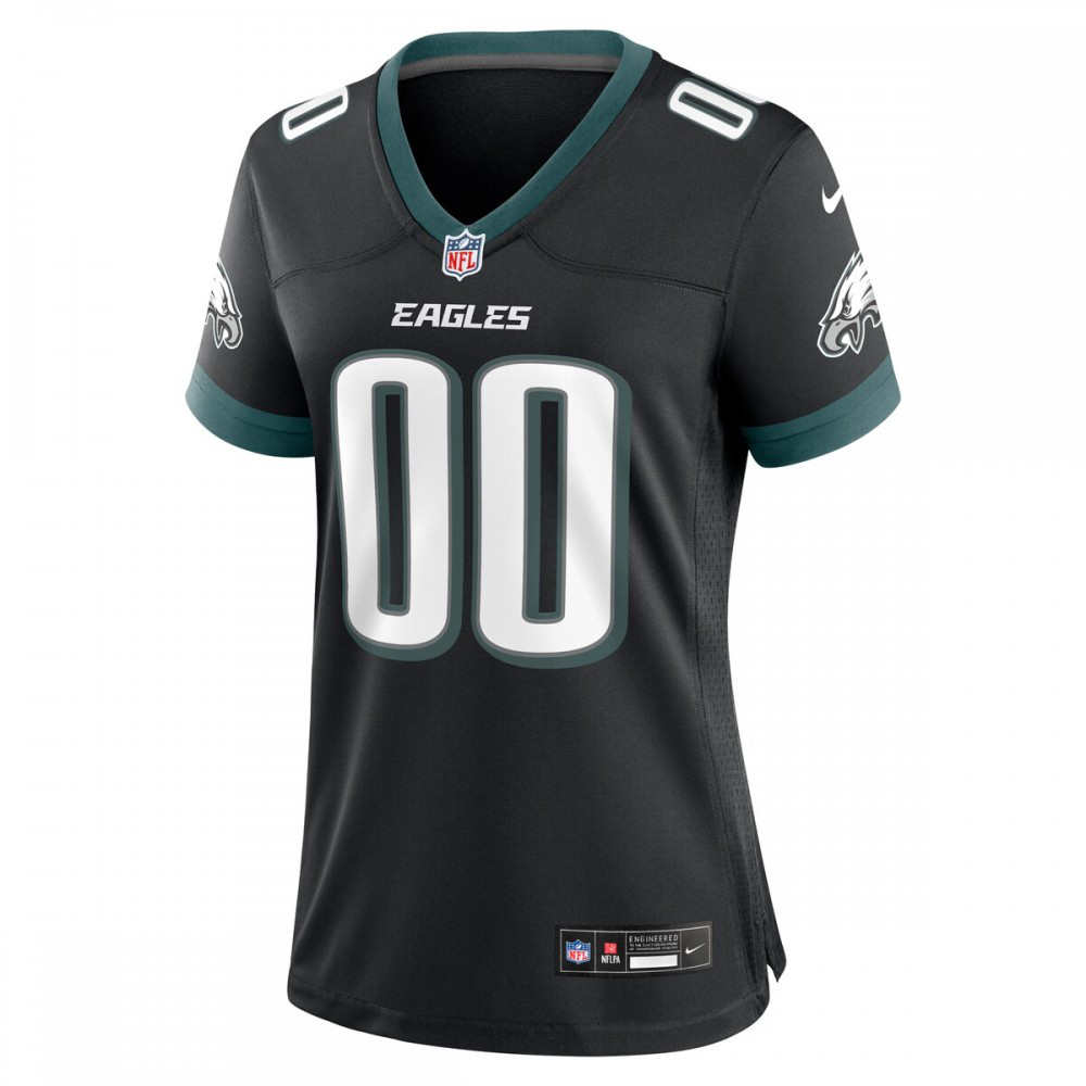 Philadelphia Eagles Nike Women's Alternate Custom Game Jersey - Black-GridironStore